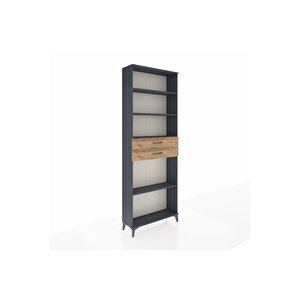 Arges Dolap 4 Raflı 2 Çekmeceli 88x30x243 Antrasit-çam