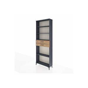 Arges Dolap 4 Raflı 2 Çekmeceli 88x30x243 Antrasit-çam