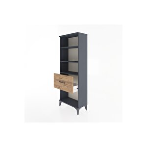 Arges Dolap 3 Raflı Tek Çekmeceli 60x30x163 Antrasit-çam