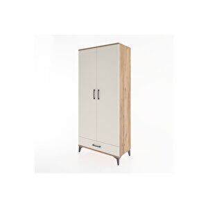 Hyperion Dolap 3 Raflı Tek Çekmeceli Tek Askılı 88x44x195 Çam-aytaşı