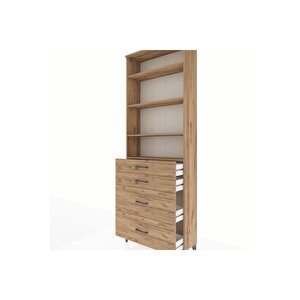 Arges Dolap 4 Raflı 4 Çekmeceli 88x30x243 Çam-çam