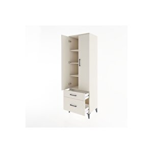Hyperion Dolap 4 Raflı 2 Çekmeceli 2 Kapaklı 60x44x195 Aytaşı-aytaşı