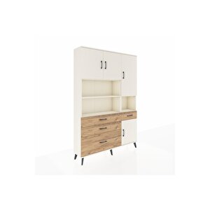 Arges Dolap 9 Raflı 4 Çekmeceli 4 Kapaklı 132x30x195 Aytaşı-aytaşı/çam