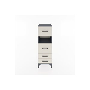 Hyperion Dolap Tek Raflı 4 Çekmeceli 44x44x134 Antrasit-aytaşı