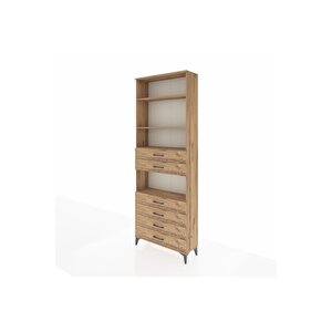 Arges Dolap 4 Raflı 6 Çekmeceli 88x30x243 Çam-çam