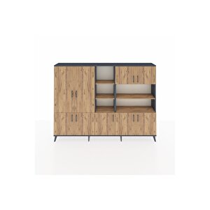 Arges Dolap 14 Raflı 9 Kapaklı 220x30x163 Antrasit-çam