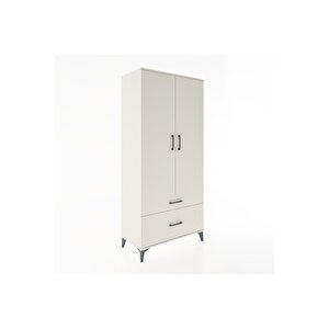 Hyperion Dolap 2 Raflı 2 Çekmeceli Tek Askılı 88x44x195 Aytaşı-aytaşı