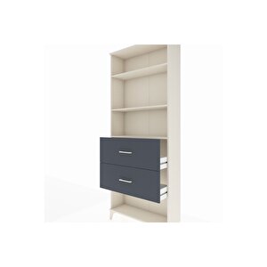 Arges Dolap 3 Raflı 2 Çekmeceli 88x30x221 Aytaşı-antrasit