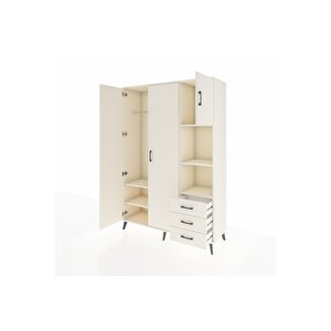 Hyperion Gardrop 5 Raflı 3 Çekmeceli Tek Askılı 132x44x195 Aytaşı-aytaşı