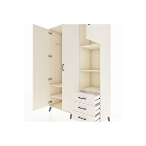 Hyperion Gardrop 5 Raflı 3 Çekmeceli Tek Askılı 132x44x195 Aytaşı-aytaşı