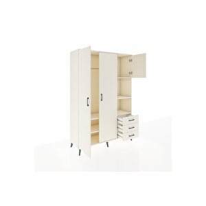 Hyperion Gardrop 5 Raflı 3 Çekmeceli Tek Askılı 132x44x195 Aytaşı-aytaşı