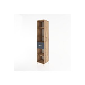 Hyperion Dolap 4 Raflı Tek Çekmeceli 44x44x221 Çam-antrasit