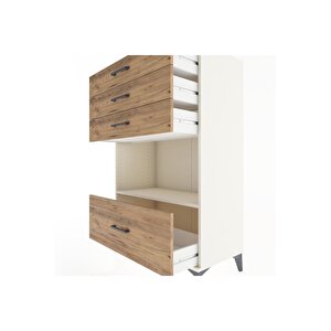 Hyperion Dolap Tek Raflı 4 Çekmeceli 88x44x134 Aytaşı-çam