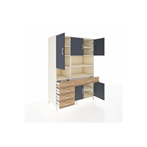 Kronos Dolap 9 Raflı 5 Çekmeceli 5 Kapaklı 132x59x195 Aytaşı-antrasit/çam