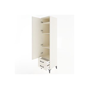 Hyperion Dolap 4 Raflı 2 Çekmeceli Tek Kapaklı 44x44x195 Aytaşı-aytaşı