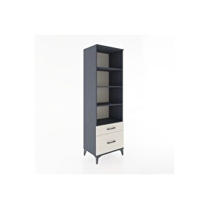 Hyperion Dolap 4 Raflı 2 Çekmeceli 60x44x195 Antrasit-aytaşı