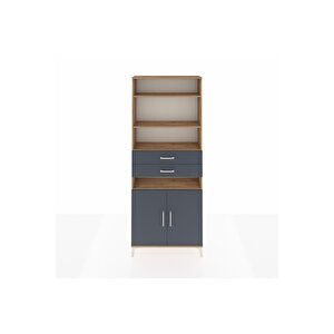 Arges Dolap 5 Raflı 2 Çekmeceli 2 Kapaklı 88x30x221 Çam-antrasit