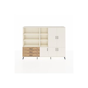 Arges Dolap 11 Raflı 3 Çekmeceli 5 Kapaklı 220x30x163 Aytaşı-aytaşı/çam