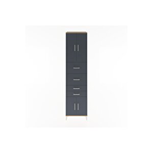 Hyperion Dolap 2 Raflı 4 Çekmeceli 4 Kapaklı 60x44x243 Çam-antrasit