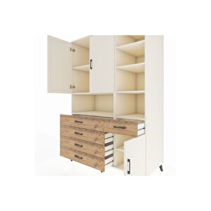 Kronos Dolap 8 Raflı 5 Çekmeceli 3 Kapaklı 132x59x195 Aytaşı-aytaşı/çam