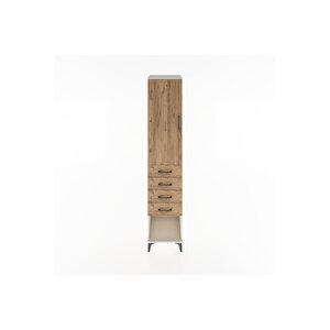 Hyperion Dolap 3 Raflı 4 Çekmeceli Tek Kapaklı 44x44x221 Aytaşı-çam