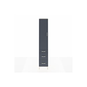 Hyperion Dolap 4 Raflı 3 Çekmeceli Tek Kapaklı 44x44x243 Aytaşı-antrasit