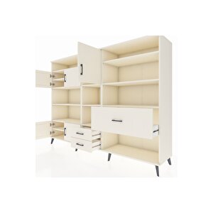 Hyperion Dolap 13 Raflı 3 Çekmeceli 5 Kapaklı 220x44x163 Aytaşı-aytaşı