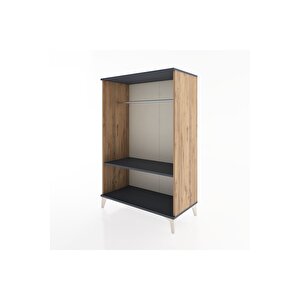 Hyperion Dolap Tek Raflı Tek Askılı 88x44x134 Çam-antrasit