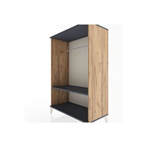 Hyperion Dolap Tek Raflı Tek Askılı 88x44x134 Çam-antrasit