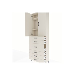 Arges Dolap 4 Raflı 4 Çekmeceli 2 Kapaklı 88x30x243 Aytaşı-aytaşı