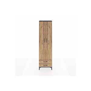 Arges Dolap 5 Raflı 2 Çekmeceli 2 Kapaklı 60x30x221 Antrasit-çam