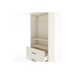 Hyperion Dolap 2 Raflı 2 Çekmeceli Tek Askılı 88x44x195 Aytaşı-aytaşı