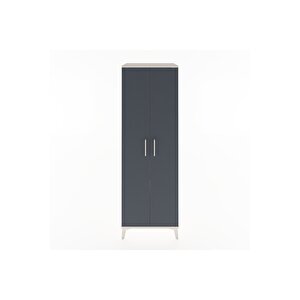 Hyperion Dolap 2 Raflı 2 Kapaklı Tek Askılı 60x44x182 Aytaşı-antrasit