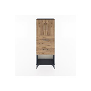 Arges Dolap 2 Raflı 2 Çekmeceli 2 Kapaklı 60x30x163 Antrasit-çam