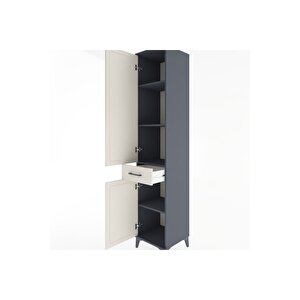 Hyperion Dolap 4 Raflı Tek Çekmeceli 2 Kapaklı 44x44x221 Antrasit-aytaşı