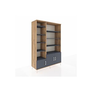 Hyperion Gardrop 10 Raflı 3 Kapaklı 132x44x195 Çam-antrasit