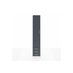 Hyperion Dolap 3 Raflı 3 Çekmeceli Tek Askılı 44x44x243 Antrasit-antrasit