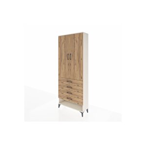 Arges Dolap 3 Raflı 4 Çekmeceli 2 Kapaklı 88x30x221 Aytaşı-çam