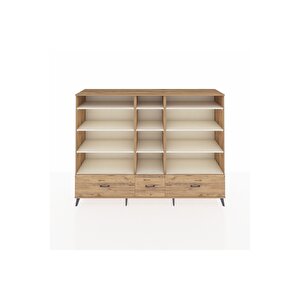 Hyperion Dolap 12 Raflı 3 Çekmeceli  220x44x163 Çam-aytaşı/çam