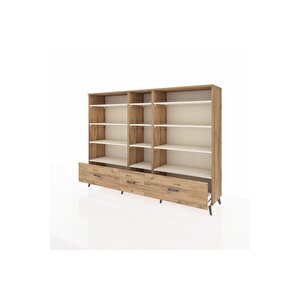 Hyperion Dolap 12 Raflı 3 Çekmeceli  220x44x163 Çam-aytaşı/çam