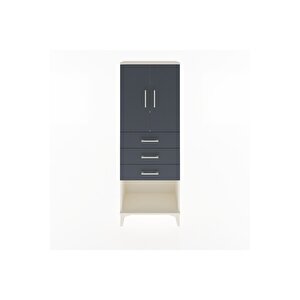 Arges Dolap 3 Raflı 3 Çekmeceli 2 Kapaklı 60x30x163 Aytaşı-antrasit