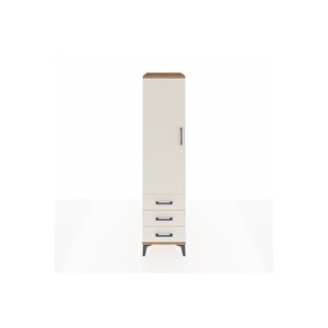 Kronos Dolap Tek Raflı 3 Çekmeceli Tek Askılı 44x59x182 Çam-aytaşı