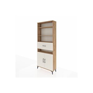 Arges Dolap 5 Raflı Tek Çekmeceli 2 Kapaklı 88x30x221 Çam-aytaşı