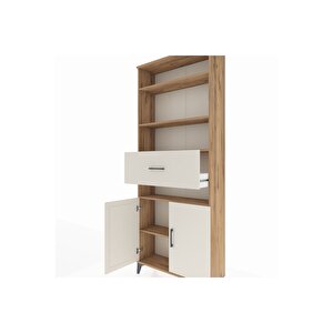 Arges Dolap 5 Raflı Tek Çekmeceli 2 Kapaklı 88x30x221 Çam-aytaşı