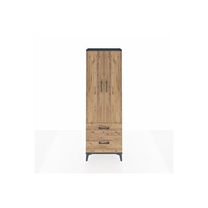 Arges Dolap 4 Raflı 2 Çekmeceli 2 Kapaklı 60x30x182 Antrasit-çam