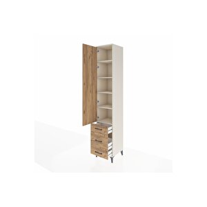 Hyperion Dolap 5 Raflı 3 Çekmeceli Tek Kapaklı 44x44x243 Aytaşı-çam