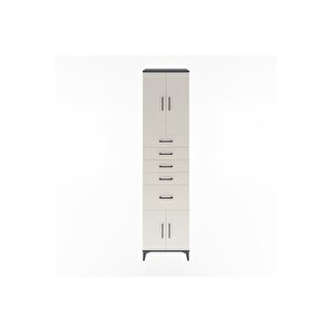 Hyperion Dolap 2 Raflı 5 Çekmeceli 4 Kapaklı 60x44x243 Antrasit-aytaşı