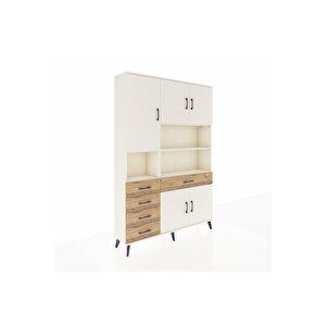 Arges Dolap 9 Raflı 5 Çekmeceli 5 Kapaklı 132x30x195 Aytaşı-aytaşı/çam