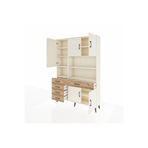 Arges Dolap 9 Raflı 5 Çekmeceli 5 Kapaklı 132x30x195 Aytaşı-aytaşı/çam