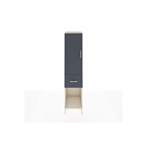 Hyperion Dolap Tek Raflı Tek Çekmeceli Tek Askılı 44x44x195 Aytaşı-antrasit